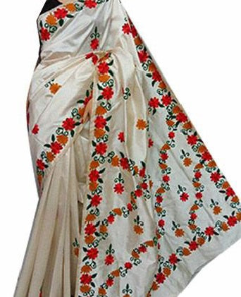 Beige & Red Malaika Silk Sarees