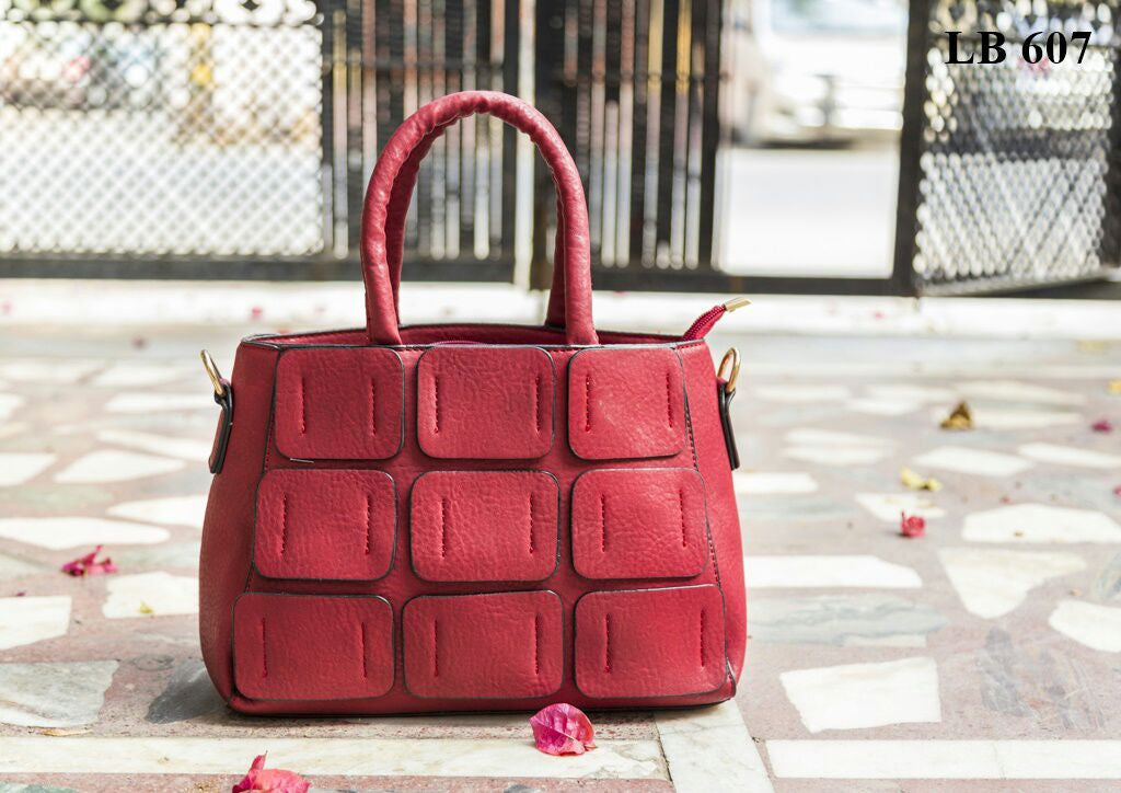Red Glossy Square Hand Bags