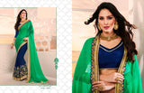 Kalista Fancy Blue & Sea Green Georgette Sarees