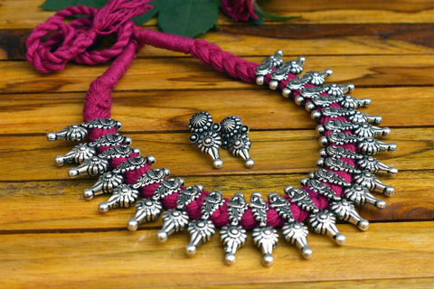 Blue & Pink Handcrafted Necklaces Get Extra 10% Discount on All Prepaid Transaction