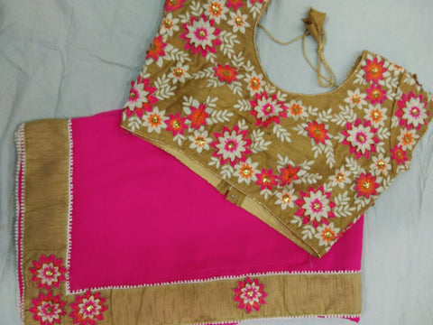 Beige & Pink Designer Stitched Blouses Get Extra 10% Discount on All Prepaid Transaction