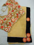 Beige & Orange Designer Stitched Blouses Get Extra 10% Discount on All Prepaid Transaction