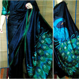 Blue Pure Silk Mark Certified Murshidabad Silk Sarees