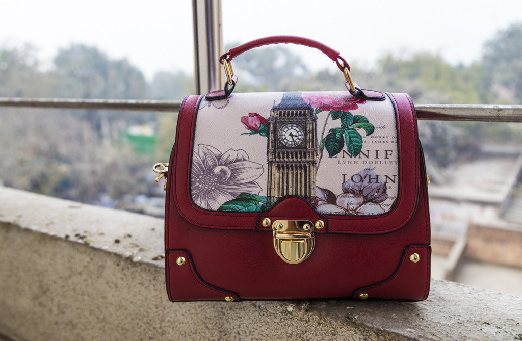 Red London Floral Sling Hand Bags