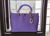 Purple Medium V Shaped Hand Bags