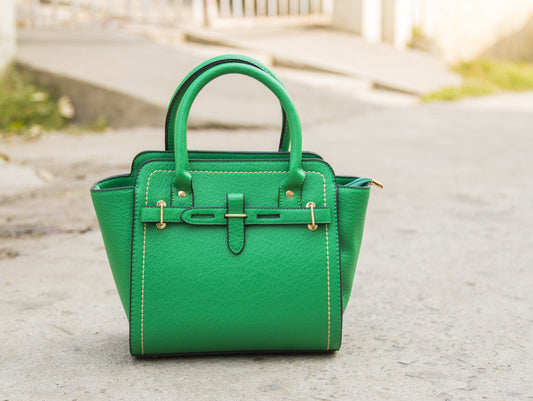 Green V Shaped Handheld Hand Bags