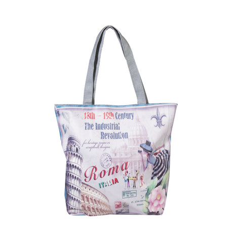 Roma Italia Printed Pure Cotton Totes Get Extra 10% Discount on All Prepaid Transaction