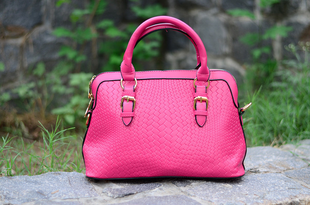 Pink	Metallic Crock Handheld Hand Bags