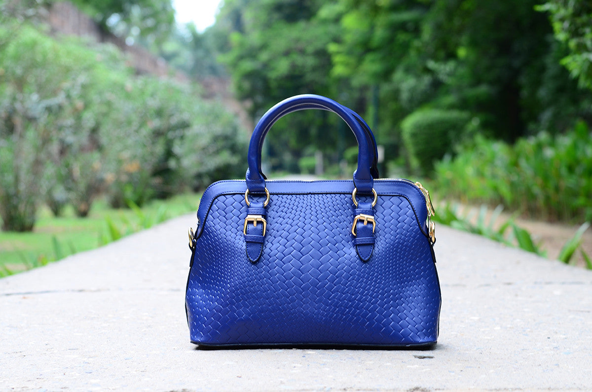 Blue Metallic Crock Handheld Hand Bags