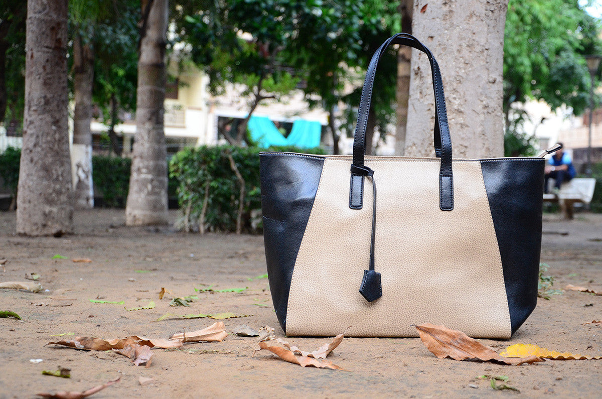 Black-Cream Bag-In-Bag Totes