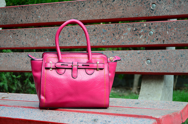 Pink V Shaped Handheld Hand Bags