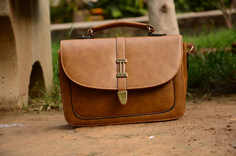 Brown H Design Sling Hand Bags