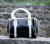 Black Glossy Duffle Hand Bags - Dailybuyys