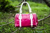 Pink Glossy Duffle Hand Bags