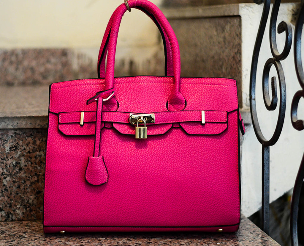 Pink Lock Elegant Hand Bags Get Extra 10% Discount on All Prepaid