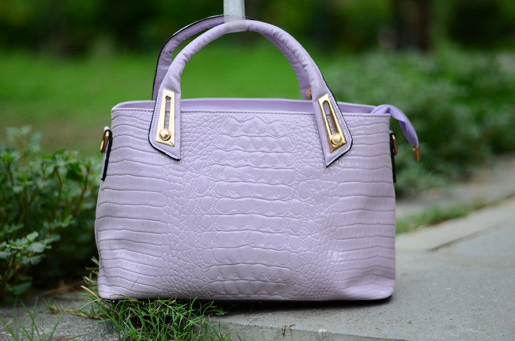Purple Glossy Crock Hand Bags