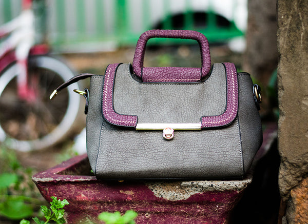 Grey Soft Leather Sling Hand Bags