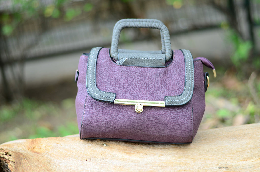 Purple Soft Leather Sling Hand Bags