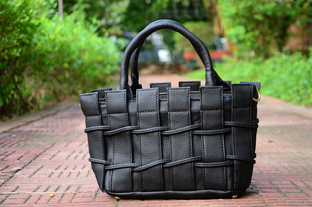 Black Basket Design Handheld Hand Bags - Dailybuyys