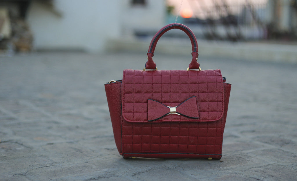 Maroon Borwn Design Brick Sling Hand Bags