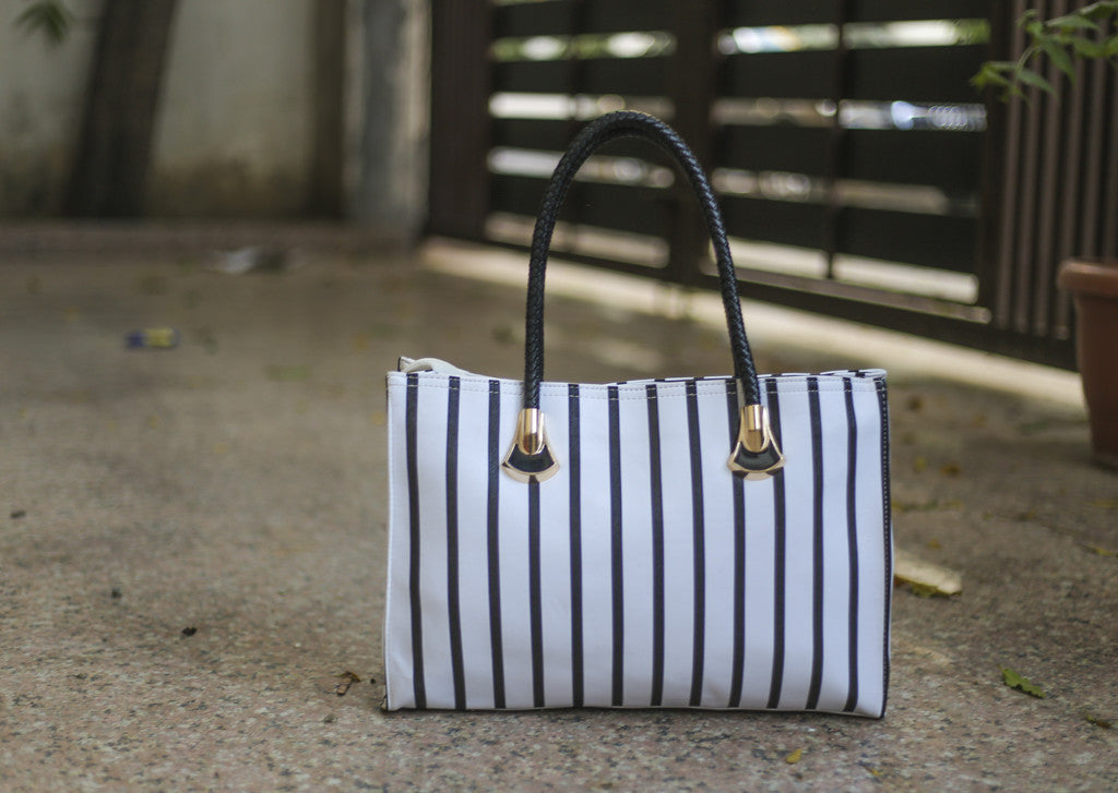 White Stripe Totes