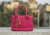 Pink Soft Leather Design Hand Bags
