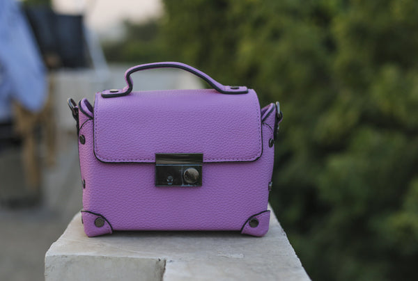 Purple Studded Sling Hand Bags