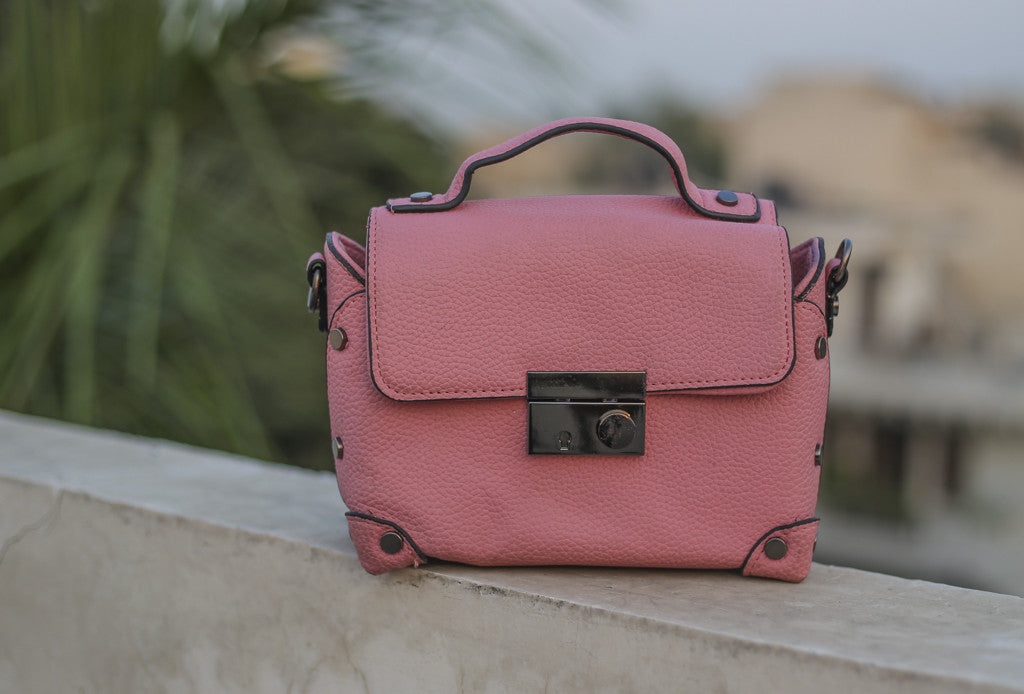 Pink Studded Sling Hand Bags