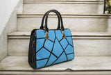 D Blue Glossy Handheld Hand Bags