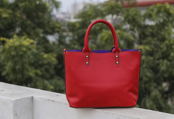 Red Medium Bag-in-Bag Hand Bags