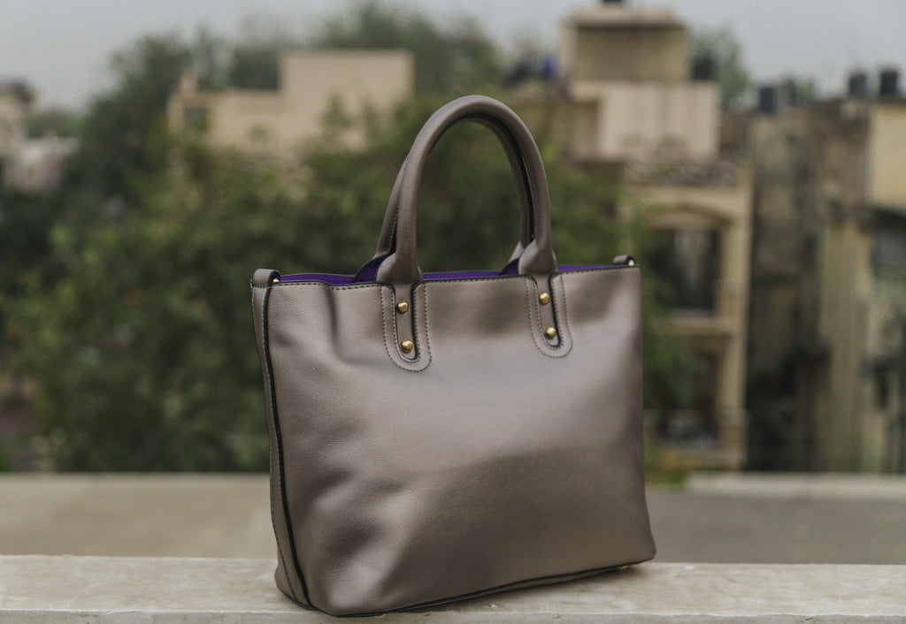 Grey Medium Bag-in-Bag Hand Bags