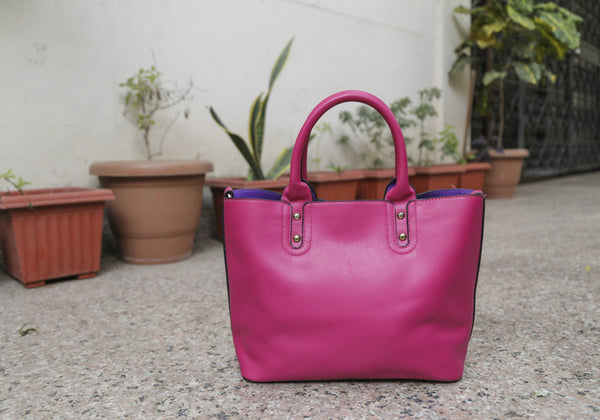 Pink Purple Medium Bag-in-Bag Hand Bags