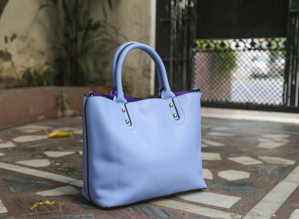 L Blue Medium Bag-in-Bag Hand Bags