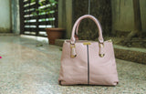 Pink Double Zip Medium Hand Bags