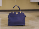 D Blue Medium Crock V Hand Bags