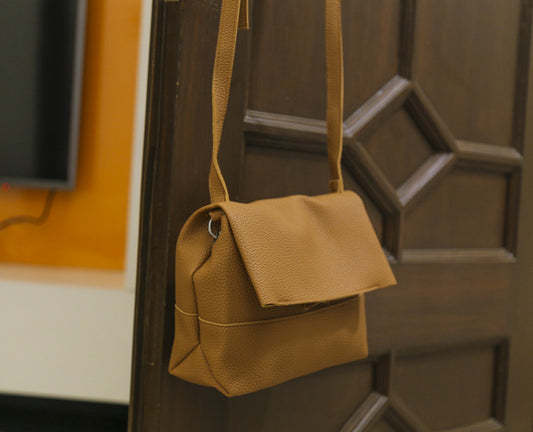 Tan Simple Sling Hand Bags