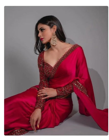 Designer Indian Red Net Georgette Saree, Casual Wear Saree, Indian Saree,  Wedding Saree, Ethnic Saree, Printed Saree, Party Wear Saree - Etsy | Party  wear sarees, Bridal saree, Saree wedding