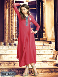 Red Georgette Santoon Stitched Kurtis Get Extra 10% Discount on All Prepaid Transaction