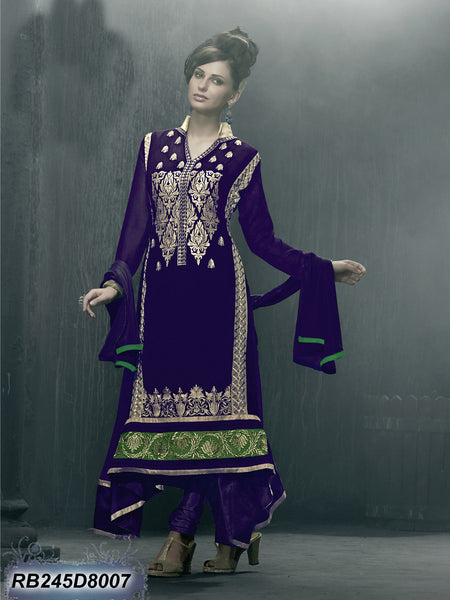 Dark Violet Semi-Stitched Georgette Salwar