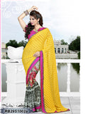 Yellow Multi Bamber Georgette Sarees