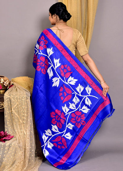 Blue Silk Mark Certified Bishnupuri Silk Sarees