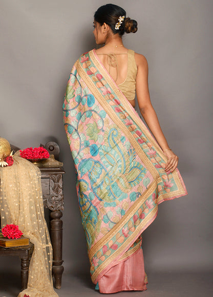 Hand Painted Pure Silk Mark Certified Bishnupuri Silk Sarees