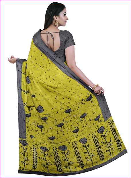 Lemon Green Mulmul Pure Cotton Sarees