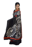 Black Wax Painting Hand Batik Pure Silk Mark Certified Bishnupuri Silk Sarees