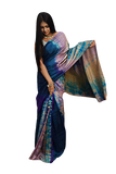 Blue S Tie Dye Pure Silk Mark Certified Bishnupuri Silk Sarees