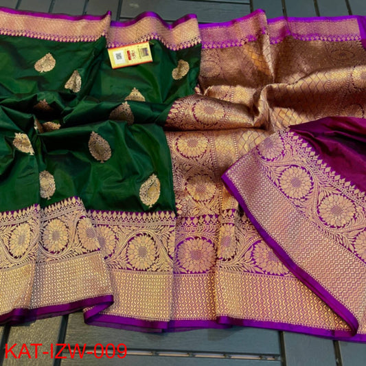 Dark Green Banarasi Silk Sarees