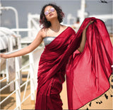 Red Handloom Sarees Get Extra 10% Discount on All Prepaid Transaction