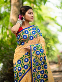Applique Work Pure Cotton Handloom Sarees (Add to Cart Get  15% Additional Discount Limited time Offer) Get Extra 10% Discount on All Prepaid Transaction