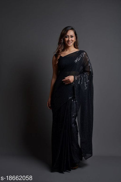 Exclusive Sequin Designer Georgette Sarees