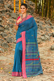 Beautiful Blue Color Handloom Cotton Sarees Get Extra 10% Discount on All Prepaid Transaction